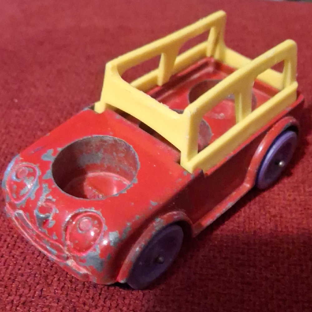 Tootsie Toy Red and Yellow Classic Toy Utility Vehicle Happy Face Collectible